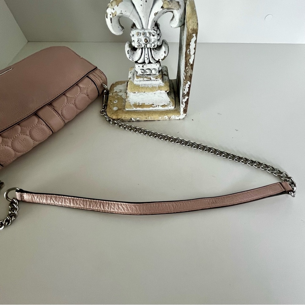 Rebecca Minkoff Love Crossbody Blush Pink Quilted Leather Feminine Quiet Luxury - Picture 13 of 15